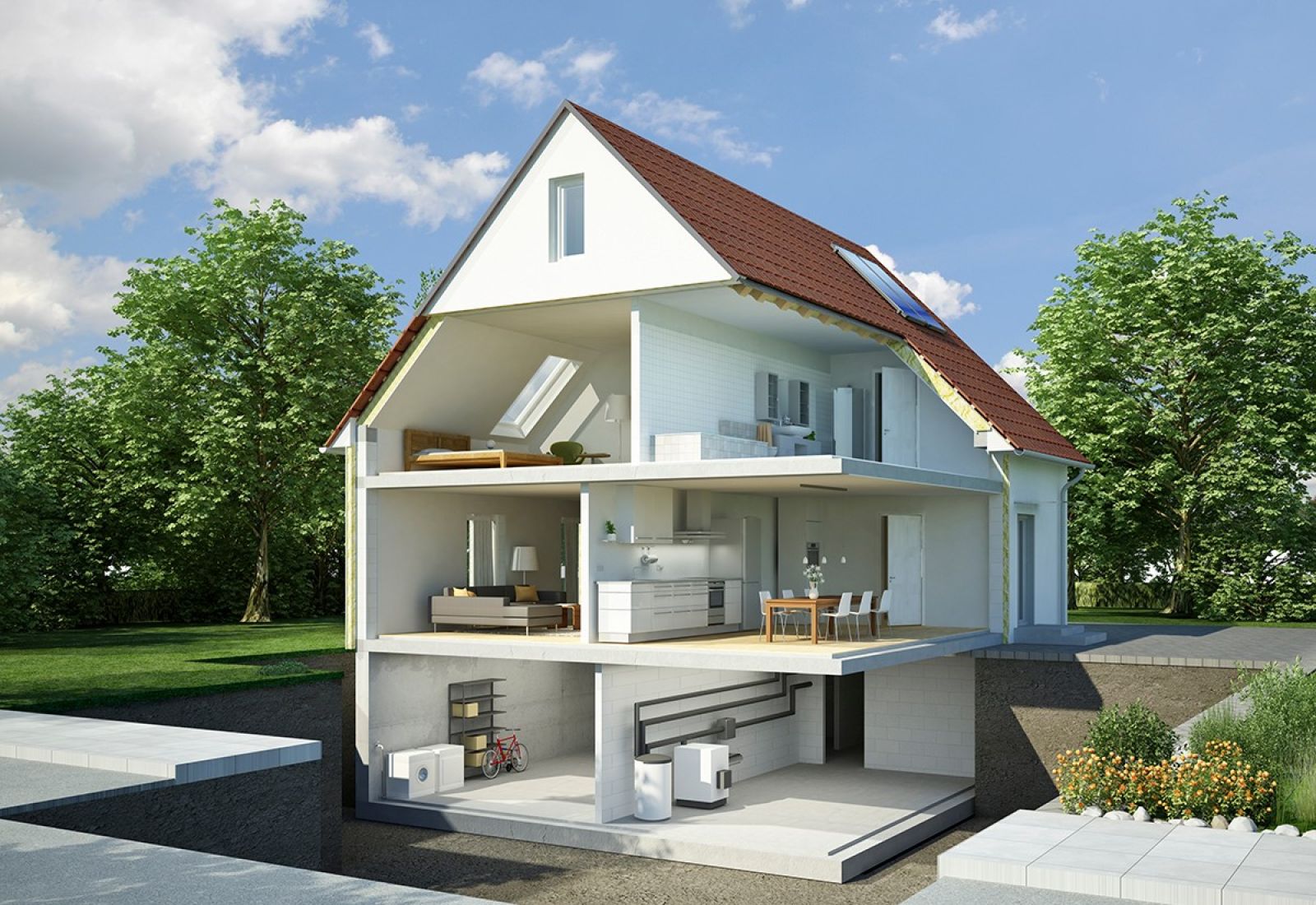 Woning doorsnede